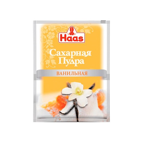 Haas сахарная пудра с ароматом ванили, 80 гр